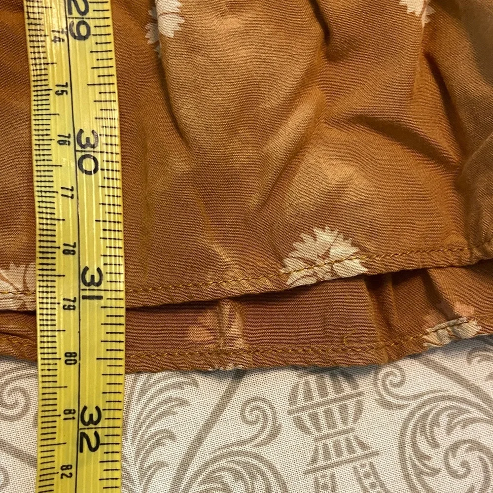 Madewell Tie-Neck Tiered Babydoll Mini Dress in Bloom Dot Floral Warm Hickory S - Picture 4 of 9